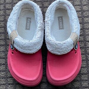Kids Red Slip-On Crocs with Removable Liners